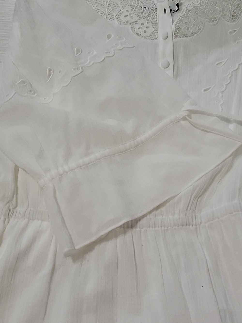 NWOT Coach 2 White Lace-Trim Cotton Midi Dress With Pockets - Picture 7 of 8